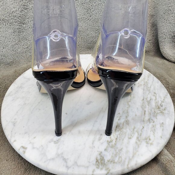 Vivianly Shoes Womens Size 9 Sexy Clear High Heels Transparent Strap Mules - Picture 8 of 10
